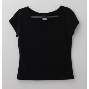JKLA Petites Womens Top Short Sleeve Black Size PM Pre-Owned